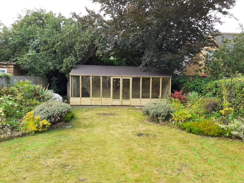Completed timber summerhouse
